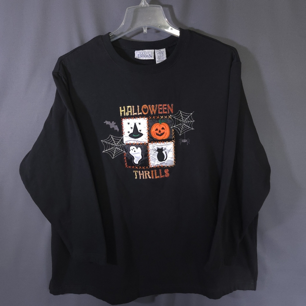 Basic Editions Black Halloween Thrills Sweater